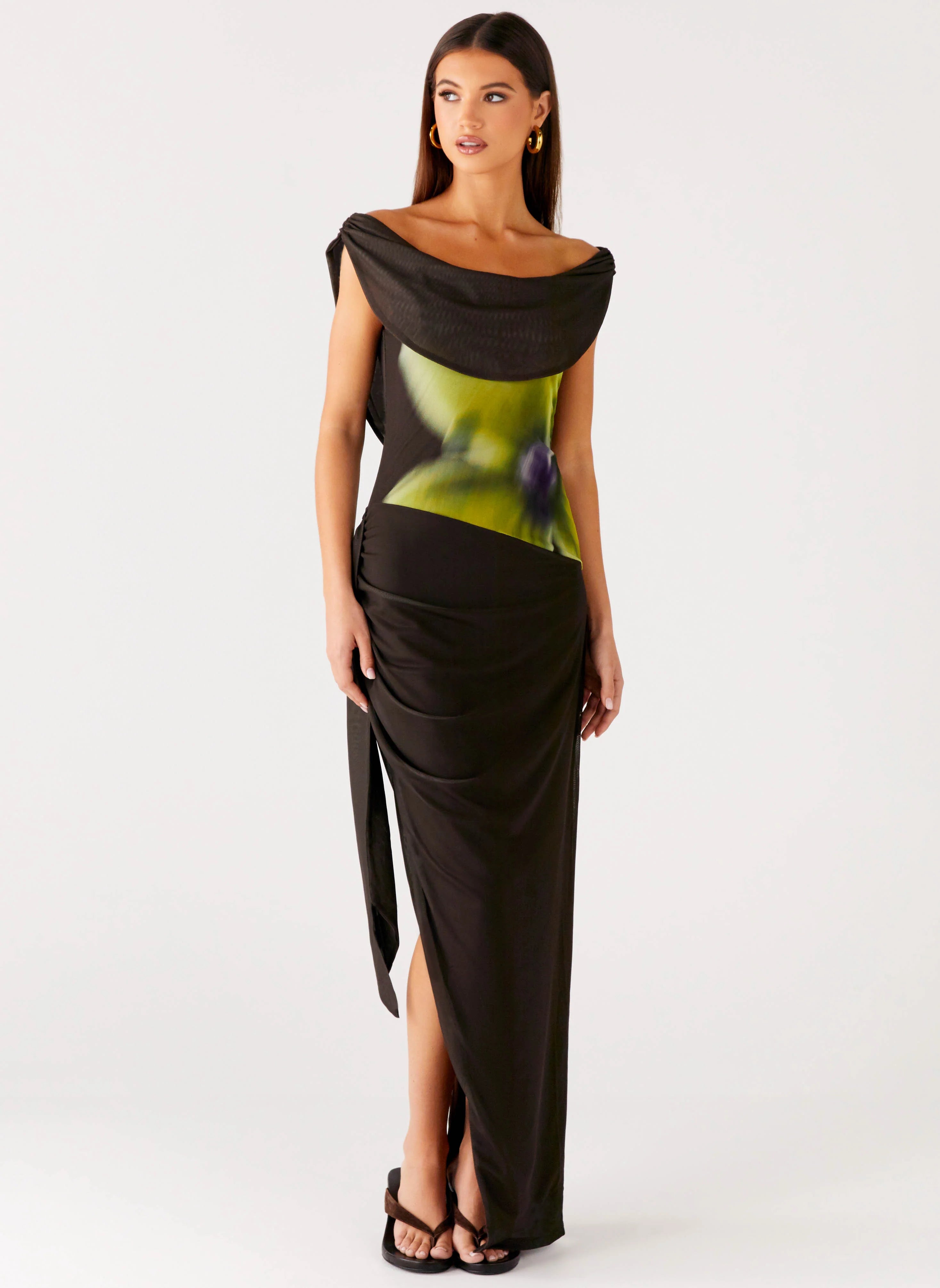 Good Fortune Maxi Dress - Lime Flower