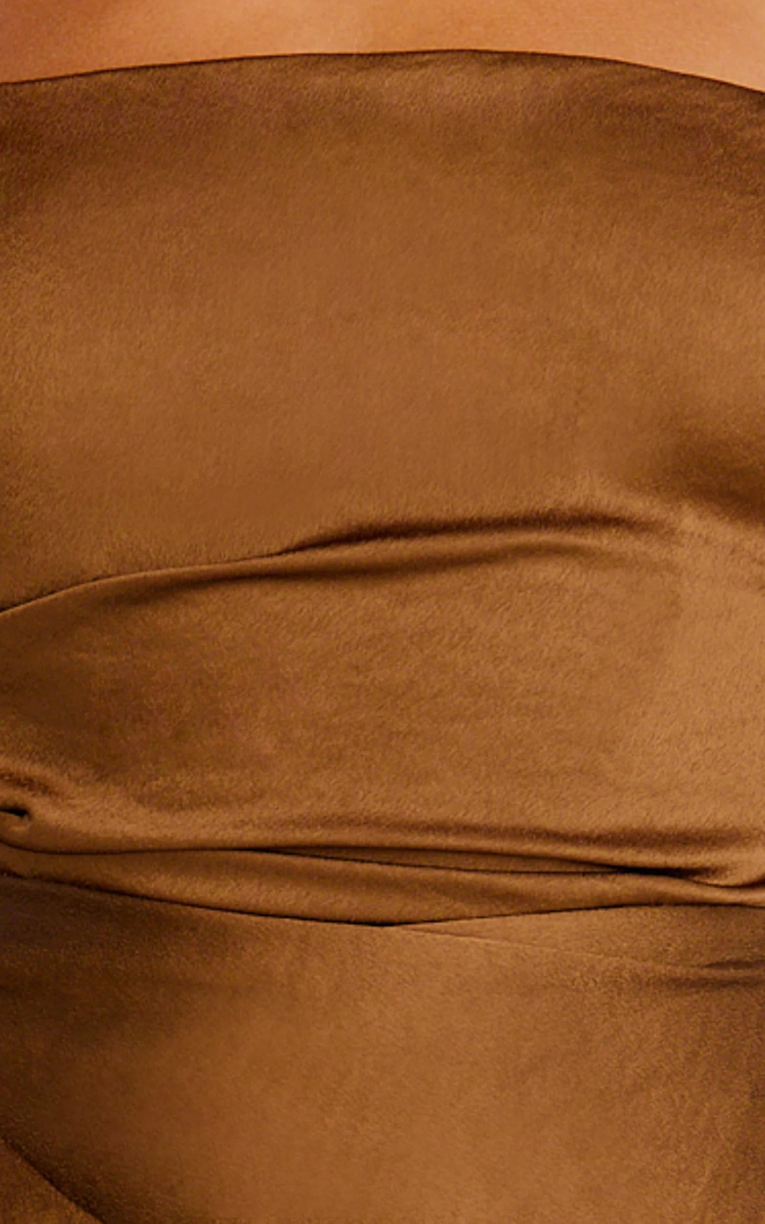 Rumi Midi Dress - Rushed Bodiest Satin Dress in Chocolate